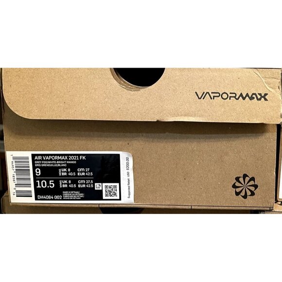 Nike Air Vapormax 2021 Flyknit Grey Fog Mens 9us - Picture 7 of 7